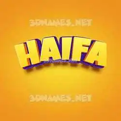 haifa in Orange Toon style - 3D name wallpaper