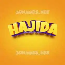 hajida in Orange Toon style - 3D name wallpaper