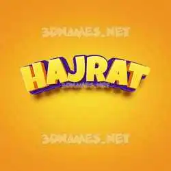 hajrat in Orange Toon style - 3D name wallpaper
