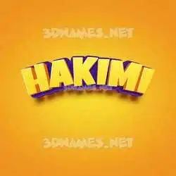 hakimi in Orange Toon style - 3D name wallpaper