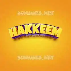 hakkeem in Orange Toon style - 3D name wallpaper