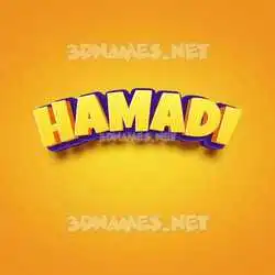 hamadi in Orange Toon style - 3D name wallpaper