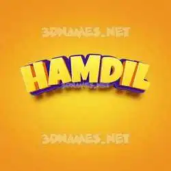 hamdil in Orange Toon style - 3D name wallpaper