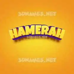 hamerah in Orange Toon style - 3D name wallpaper