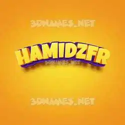 hamidzfr in Orange Toon style - 3D name wallpaper