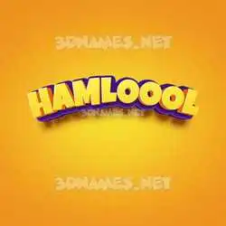 hamloool in Orange Toon style - 3D name wallpaper