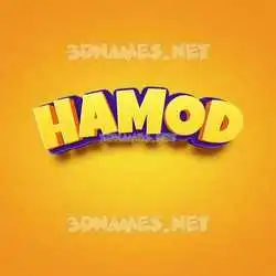 hamod in Orange Toon style - 3D name wallpaper