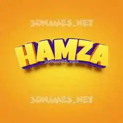 hamza in Orange Toon style - 3D name wallpaper