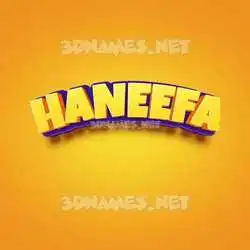 haneefa in Orange Toon style - 3D name wallpaper