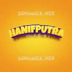 hanifputra in Orange Toon style - 3D name wallpaper