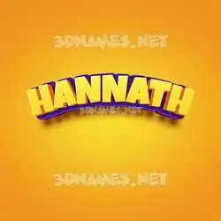 hannath in Orange Toon style - 3D name wallpaper