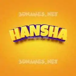 hansha in Orange Toon style - 3D name wallpaper