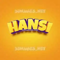 hansi in Orange Toon style - 3D name wallpaper