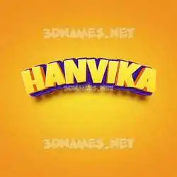 hanvika in Orange Toon style - 3D name wallpaper