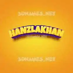 hanzlakhan in Orange Toon style - 3D name wallpaper