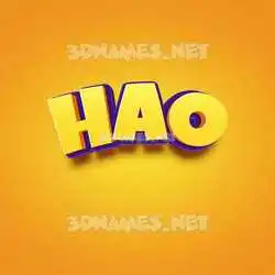 hao in Orange Toon style - 3D name wallpaper