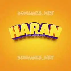 haran in Orange Toon style - 3D name wallpaper