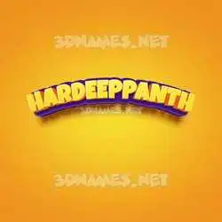 hardeeppanth in Orange Toon style - 3D name wallpaper
