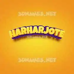 harharjote in Orange Toon style - 3D name wallpaper