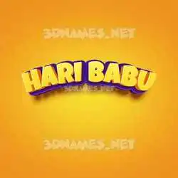 hari babu in Orange Toon style - 3D name wallpaper