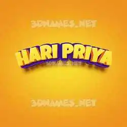 hari priya in Orange Toon style - 3D name wallpaper