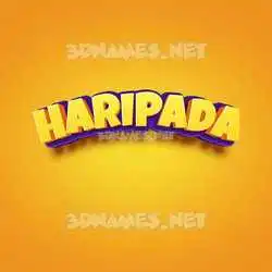 haripada in Orange Toon style - 3D name wallpaper
