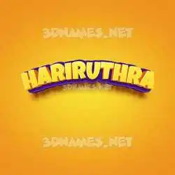 hariruthra in Orange Toon style - 3D name wallpaper