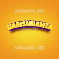 harismhamza in Orange Toon style - 3D name wallpaper