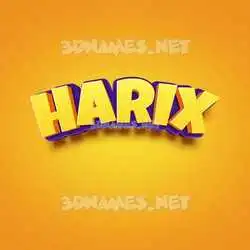 harix in Orange Toon style - 3D name wallpaper