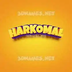 harkomal in Orange Toon style - 3D name wallpaper