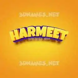harmeet in Orange Toon style - 3D name wallpaper