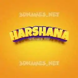 harshana in Orange Toon style - 3D name wallpaper