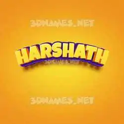 harshath in Orange Toon style - 3D name wallpaper