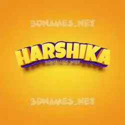 harshika in Orange Toon style - 3D name wallpaper