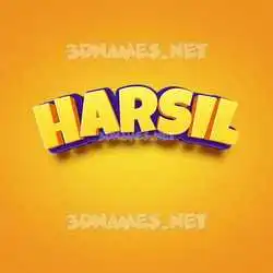 harsil in Orange Toon style - 3D name wallpaper