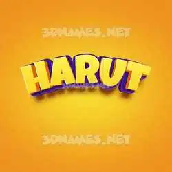 harut in Orange Toon style - 3D name wallpaper