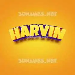 harvin in Orange Toon style - 3D name wallpaper