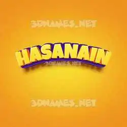 hasanain in Orange Toon style - 3D name wallpaper