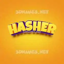 hasher in Orange Toon style - 3D name wallpaper