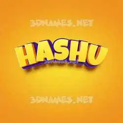 hashu in Orange Toon style - 3D name wallpaper