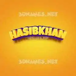 hasibkhan in Orange Toon style - 3D name wallpaper