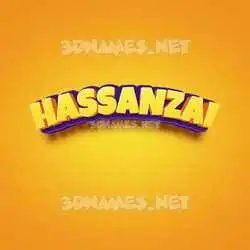 hassanzai in Orange Toon style - 3D name wallpaper