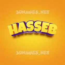 hasseb in Orange Toon style - 3D name wallpaper