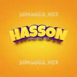 hasson in Orange Toon style - 3D name wallpaper