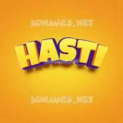 hasti in Orange Toon style - 3D name wallpaper