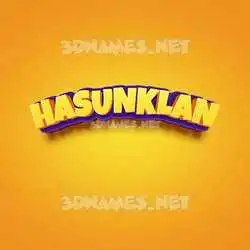 hasunklan in Orange Toon style - 3D name wallpaper