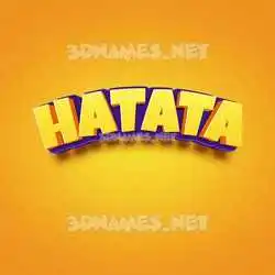 hatata in Orange Toon style - 3D name wallpaper
