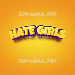 hate girls in Orange Toon style - 3D name wallpaper