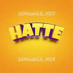 hatte in Orange Toon style - 3D name wallpaper