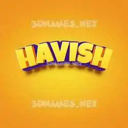 havish in Orange Toon style - 3D name wallpaper